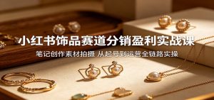 小红书饰品赛道分销盈利实战课:笔记创作素材拍摄,从起号到运营全链路实操-资源站