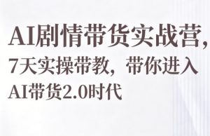 AI剧情带货实战营,7天实操带教,带你进入AI带货2.0时代-资源站