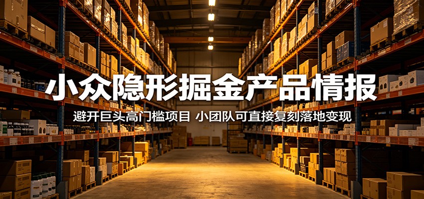 小众隐形掘金产品情报：避开巨头高门槛项目，小团队可直接复刻落地变现-资源站