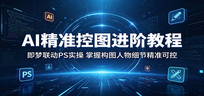 AI精准控图进阶教程：即梦联动PS实操，掌握构图人物细节精准可控-资源站