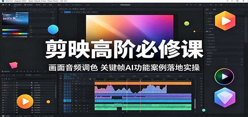 剪映高阶必修课:画面音频调色,关键帧AI功能案例落地实操-资源站