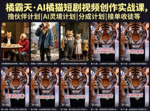 橘霸天·AI橘猫短剧视频创作实战课，撸伙伴计划|AI灵境计划|分成计划|接单收徒等-资源站