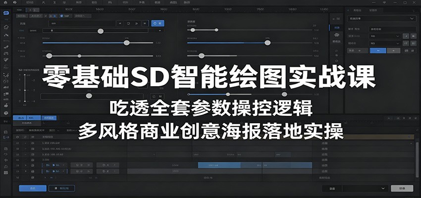 零基础SD智能绘图实战课:吃透全套参数操控逻辑,多风格商业创意海报落地实操-资源站