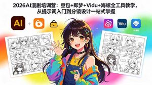 2026AI漫剧培训营:豆包+即梦+Vidu+海螺全工具教学,从提示词入门到分镜设计一站式掌握-资源站