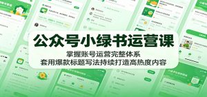 公众号小绿书运营课:掌握账号运营完整体系,套用爆款标题写法持续打造高热度内容-资源站