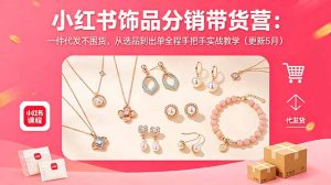 小红书饰品分销带货营:一件代发不囤货,从选品到出单全程手把手实战教学(更新5月-资源站