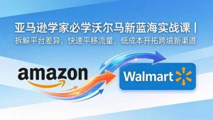 亚马逊卖家必学沃尔玛新蓝海实战课|拆解平台差异,快速平移流量,低成本开拓跨境新渠道-资源站