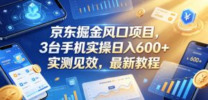 京东掘金风口项目,3台手机实操日入600+,实测见效,最新教程【揭秘】-资源站