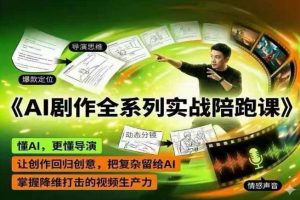 AI剧作全系列实战陪跑课,懂AI,更懂导演,让创作回归创意,把复杂留给AI,掌握降维打击的视频生产力-资源站