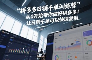 拼多多日销千单训练营,从0开始带你做好拼多多,让日销千单可以快速复制(更新26年5月)-资源站