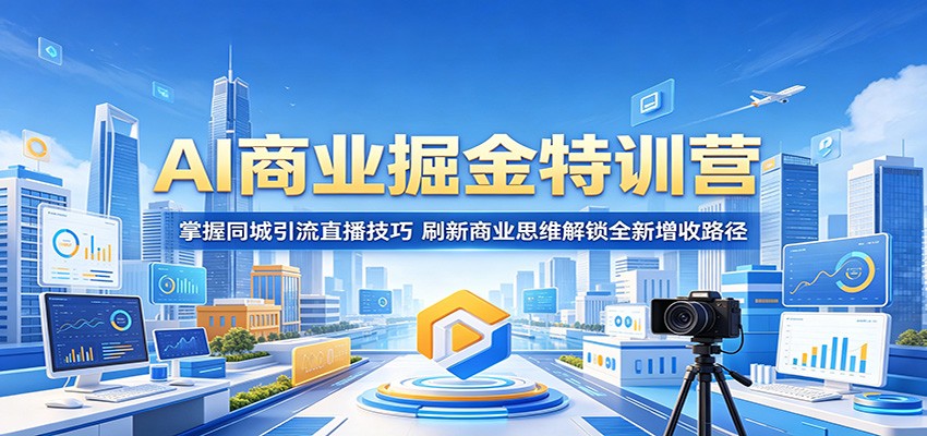 AI商业掘金特训营：掌握同城引流直播技巧，刷新商业思维解锁全新增收路径-资源站