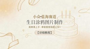 小众蓝海赛道，生日涂鸦图片制作，简单易上手，单链接变现超12W+【详细教程】-资源站