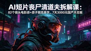 AI短片《丧尸清道夫》拆解课：82个镜头电影感+原子朋克美学，7天3000元国产天花板-资源站