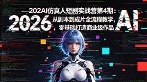 2026AI仿真人短剧实战营第4期:从剧本到成片全流程教学,零基础打造商业级作品-资源站