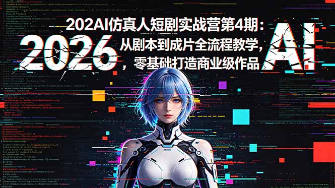 2026AI仿真人短剧实战营第4期：从剧本到成片全流程教学，零基础打造商业级作品-资源站