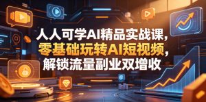 人人可学AI精品实战课,零基础玩转AI短视频,解锁流量副业双增收-资源站