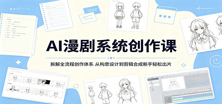 AI漫剧系统创作课:拆解全流程创作体系,从构思设计到剪辑合成新手轻松出片-资源站