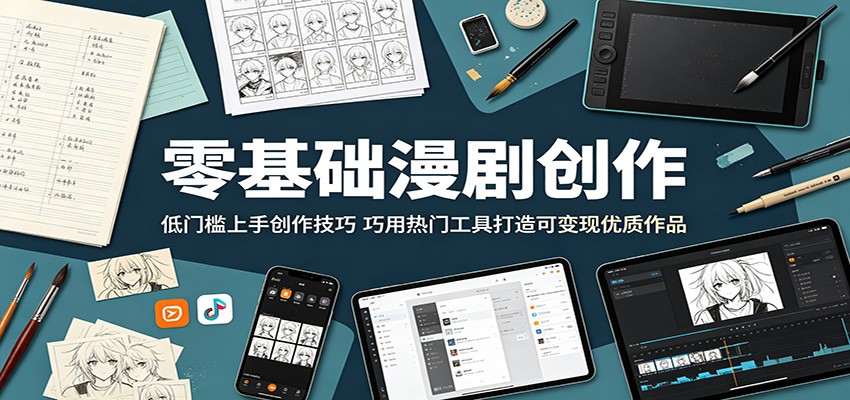 零基础漫剧创作:低门槛上手创作技巧,巧用热门工具打造可变现优质作品-资源站