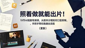 照着做就能出片!19节AI短剧导演课,从剧本分镜到对口型剪辑,手把手带你跑通全流程(更新-资源站