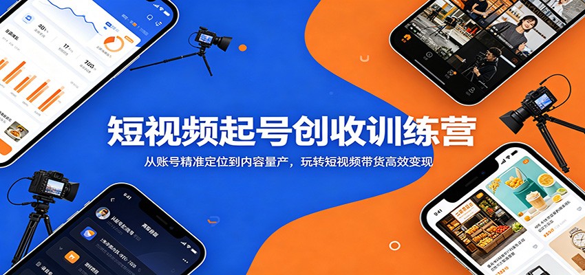 短视频起号创收训练营:从账号精准定位到内容量产,玩转短视频带货高效变现-资源站