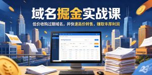域名交易掘金实战课，低价收购过期域名，并快速高价转售，賺取丰厚利润【原创双语字幕】-资源站