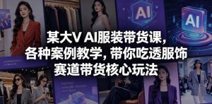 某大V AI服装带货课,各种案例教学,带你吃透服饰赛道带货核心玩法-资源站