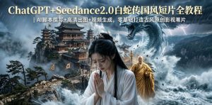ChatGPT+Seedance2.0白蛇传国风短片全教程|AI脚本撰写+高清出图+视频生成,零基础打造古风原创影视短片-资源站