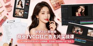 即梦2.0+剪映商业TVC口红广告大片实战课｜从分镜脚本创作到AI成片+后期精修，全流程打造品牌级产品广告-资源站