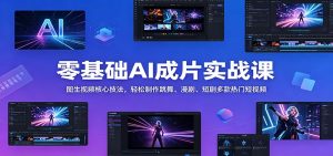 零基础AI成片实战课：图生视频核心技法，轻松制作跳舞、漫剧、短剧多款热门短视频-资源站