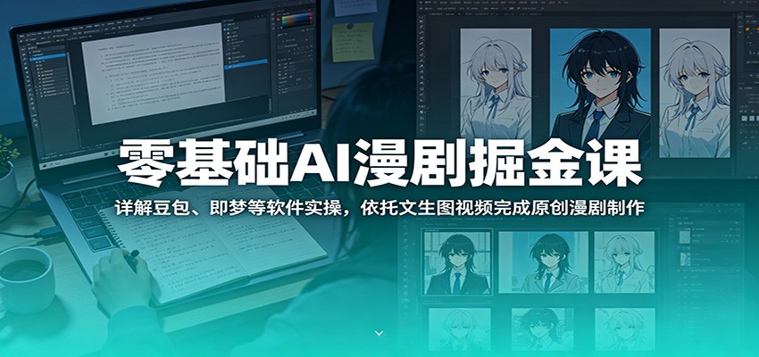 零基础AI漫剧掘金课:详解豆包、即梦等软件实操,依托文生图视频完成原创漫剧制作-资源站