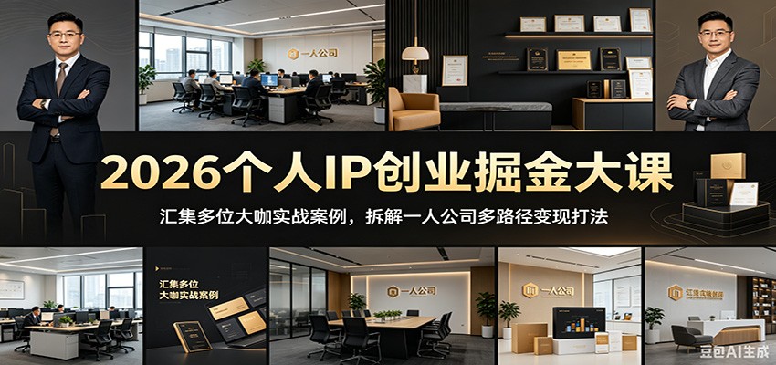 2026个人IP创业掘金大课:汇集多位大咖实战案例,拆解一人公司多路径变现打法-资源站