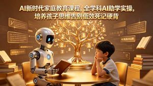 AI新时代家庭教育课程,全学科AI助学实操,培养孩子思维告别低效死记硬背-资源站