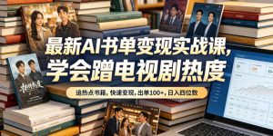 最新AI书单变现实战课,学会蹭电视剧热度,追热点书籍,快速变现,出单100+,日入四位数-资源站