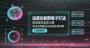 迅雷拉新野路子打法,吃瓜类玩法怎么做,玩法自热截流及后端处理详解-资源站