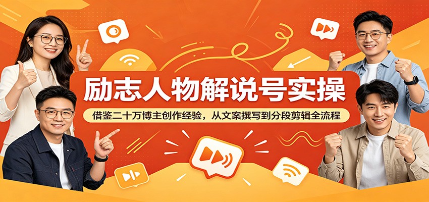 励志人物解说号实操:借鉴二十万博主创作经验,从文案撰写到分段剪辑全流程-资源站