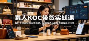素人KOC带货实战课:解析变现路径与运营模式,从起号选品到投流实现稳步出单-资源站
