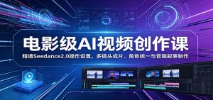电影级AI视频创作课:精通Seedance2.0操作设置,多镜头成片、角色统一与音画叙事制作-资源站