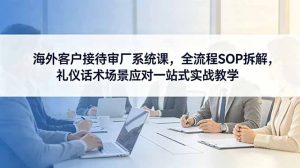 海外客户接待审厂系统课,全流程SOP拆解,礼仪话术场景应对一站式实战教学-资源站