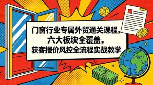 门窗行业专属外贸通关课程,六大板块全覆盖,获客报价风控全流程实战教学-资源站