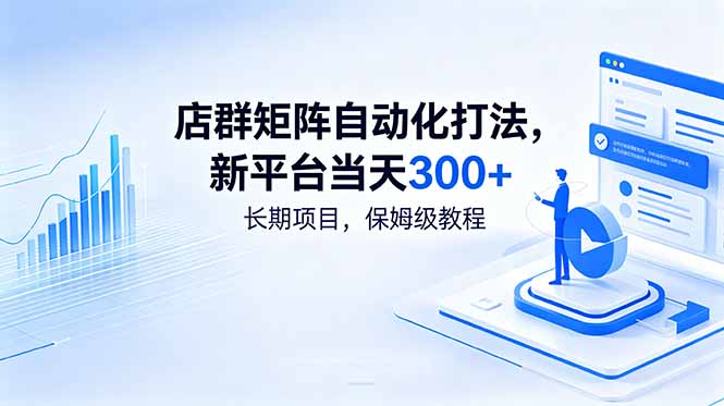店群矩阵自动化打法，新平台当天300+，长期项目，保姆级教程-资源站