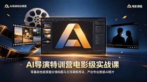 AI导演特训营电影级实战课,零基础也能掌握分镜构图与主流模型用法,产出专业质感AI短片-资源站