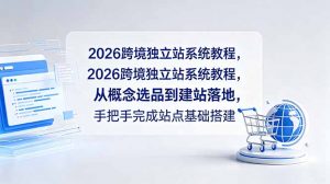 2026跨境独立站系统教程,从概念选品到建站落地,手把手完成站点基础搭建-资源站