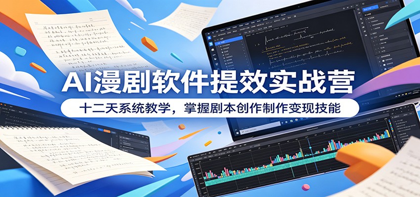 AI漫剧软件提效实战营:十二天系统教学,掌握剧本创作制作变现技能-资源站