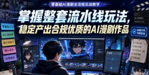 零基础AI漫剧全流程实战教学,掌握整套流水线玩法,稳定产出合规优质的AI漫剧作品-资源站