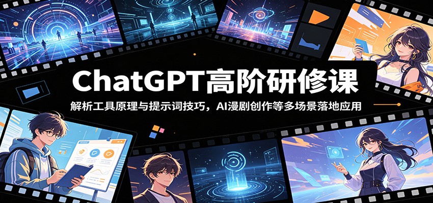 ChatGPT高阶研修课:解析工具原理与提示词技巧,AI漫剧创作等多场景落地应用-资源站