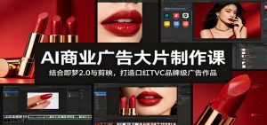 AI商业广告大片制作课:结合即梦2.0与剪映,打造口红TVC品牌级广告作品-资源站