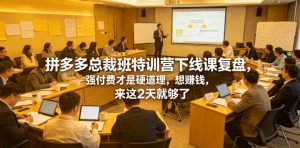 拼多多总裁班特训营下线课复盘,强付费才是硬道理,想賺钱,来这2天就够了-资源站