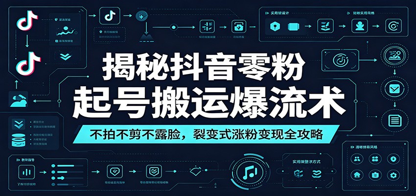 揭秘抖音零粉起号搬运爆流术：不拍不剪不露脸，裂变式涨粉变现全攻略-资源站