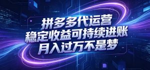 拼多多代运营,小白也能轻松月入过万,真实运营数据可查,全托管代运营-资源站