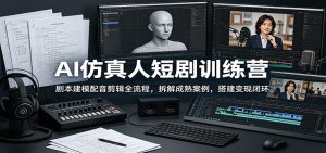 AI仿真人短剧训练营:剧本建模配音剪辑全流程,拆解成熟案例,搭建变现闭环-资源站